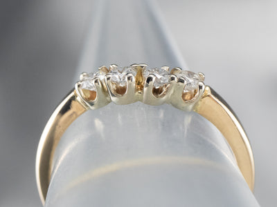 Curved Diamond Gold Band