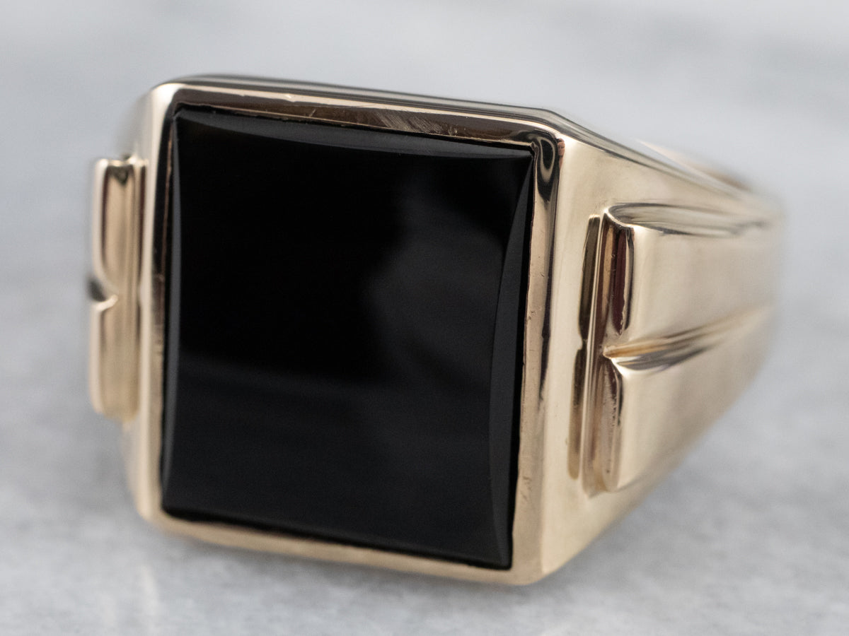 Classic Vintage Black Onyx Statement Ring