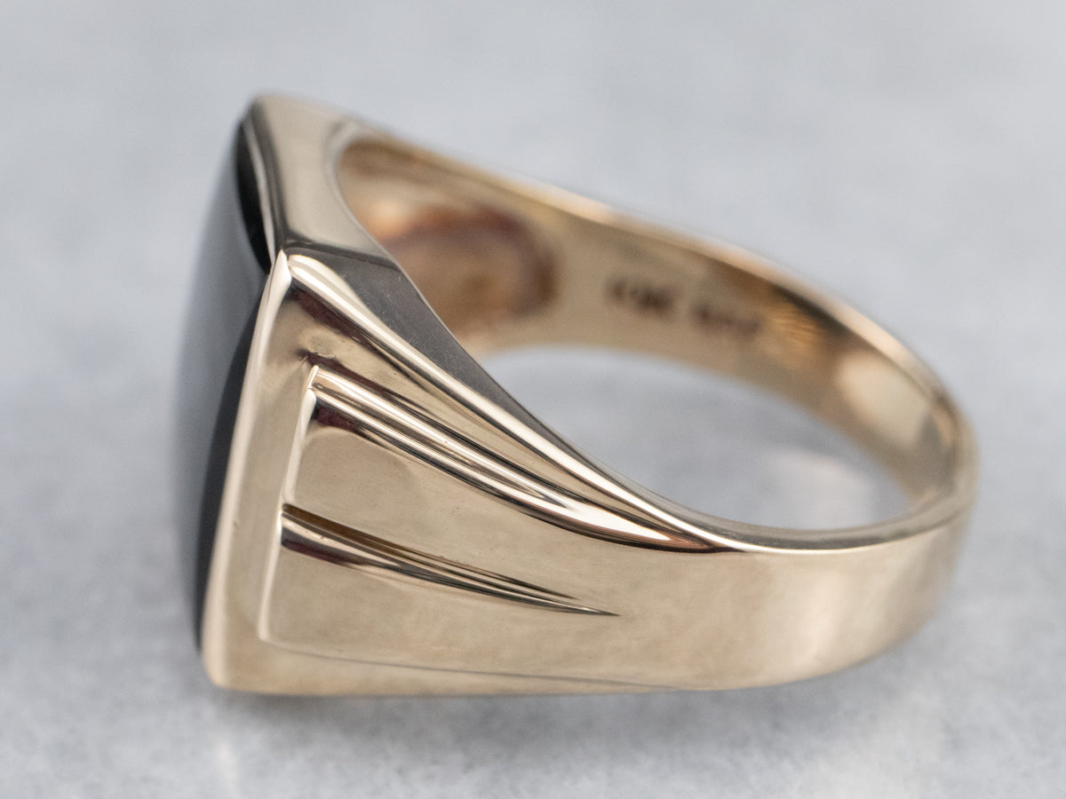 Classic Vintage Black Onyx Statement Ring