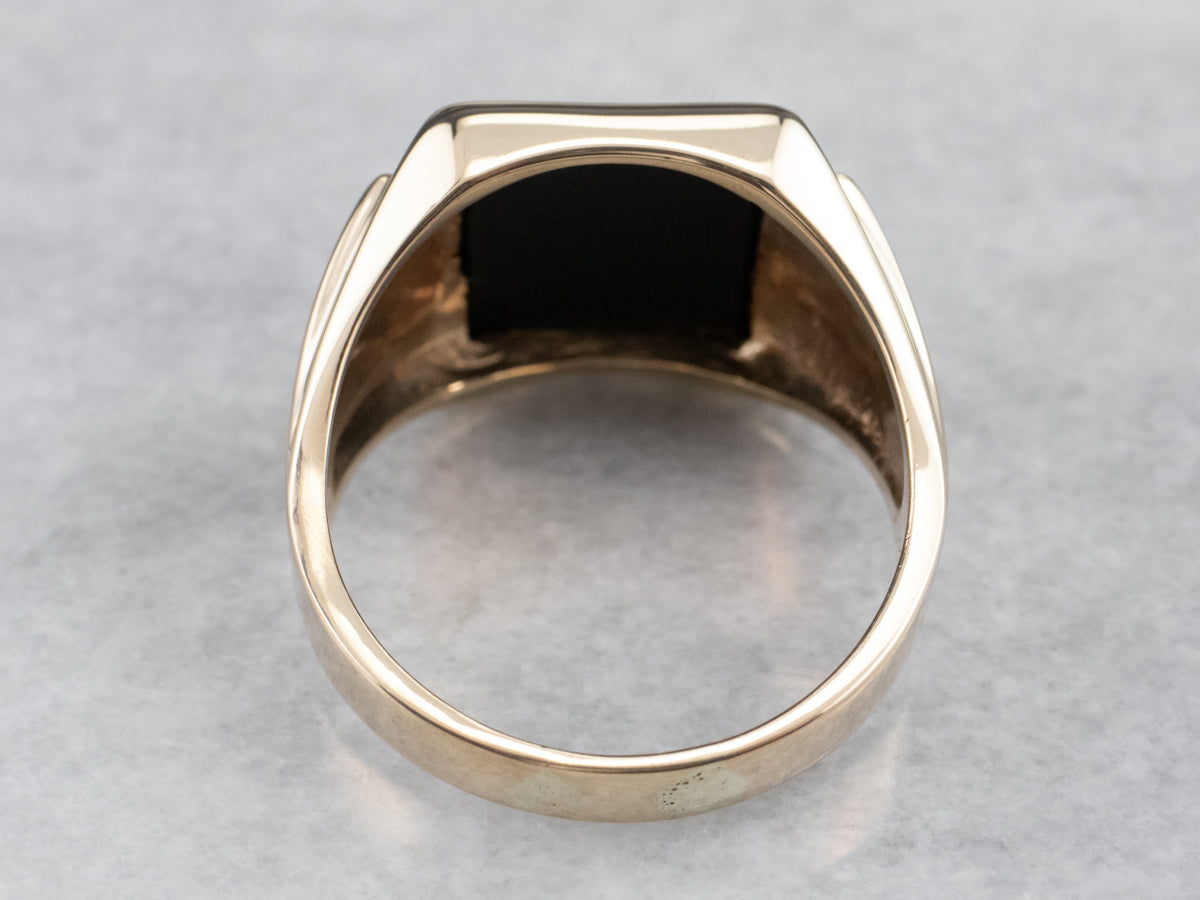 Classic Vintage Black Onyx Statement Ring