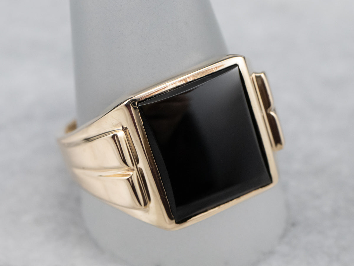 Classic Vintage Black Onyx Statement Ring