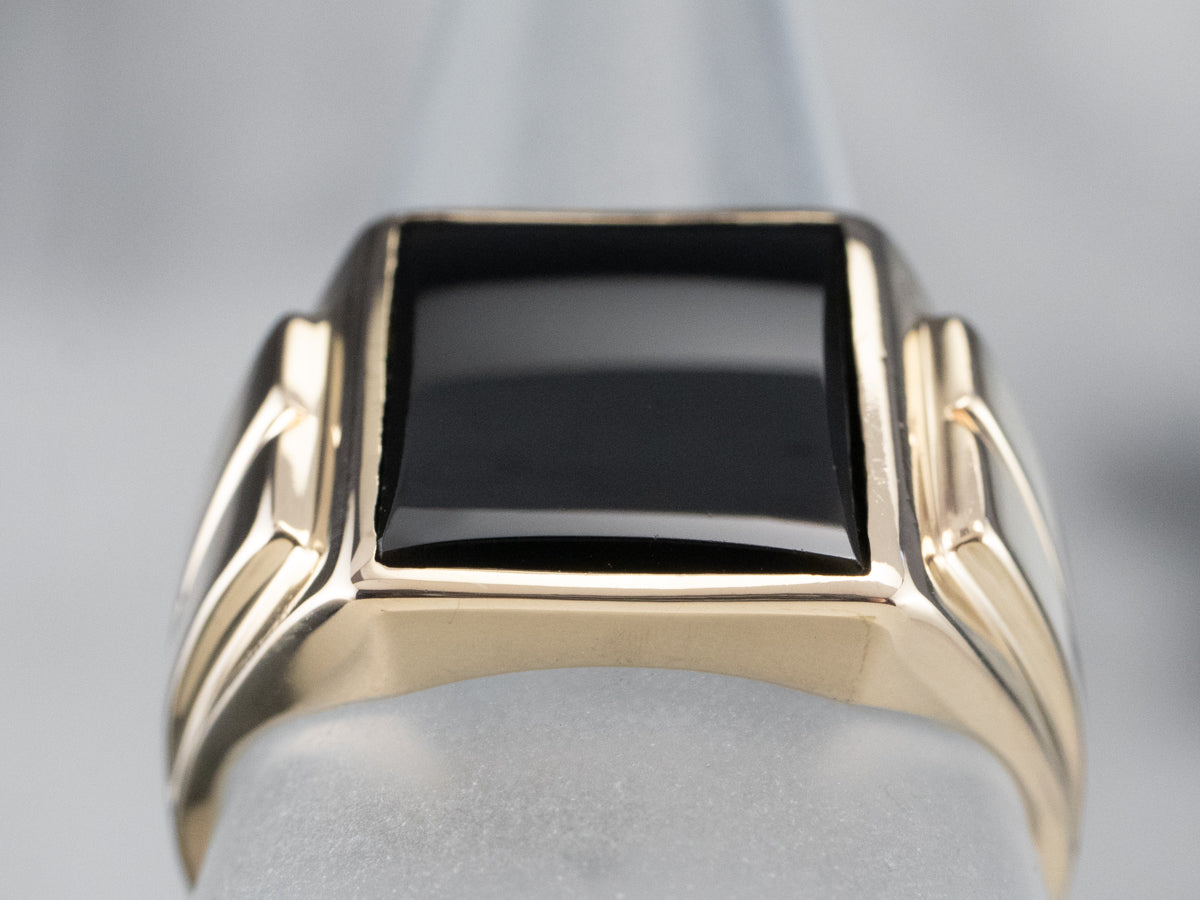 Classic Vintage Black Onyx Statement Ring