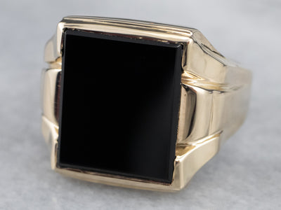 Classic Men's Black Onyx Statement Ring