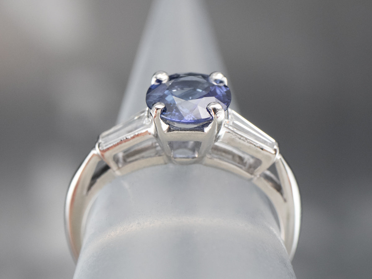 Cushion Cut 5 carat Ceylon Cornflower Blue Sapphire Engagement Rings  (GR-5918)