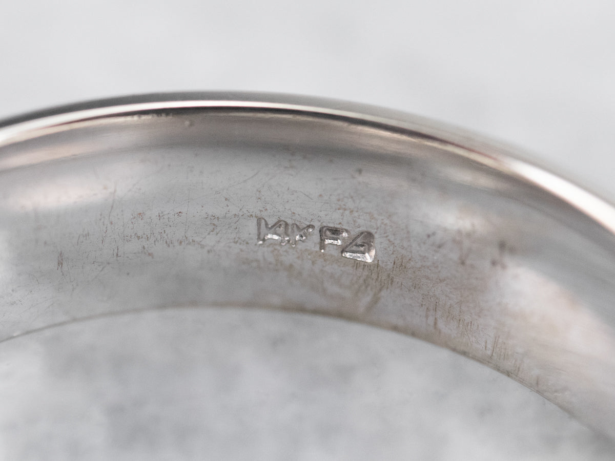 White Gold Unisex Pattern Band