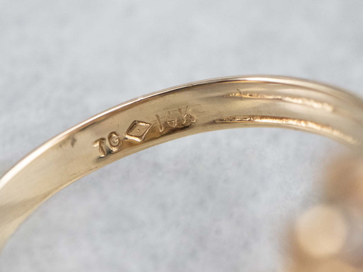 Vintage Sapphire and Diamond Cluster Ring