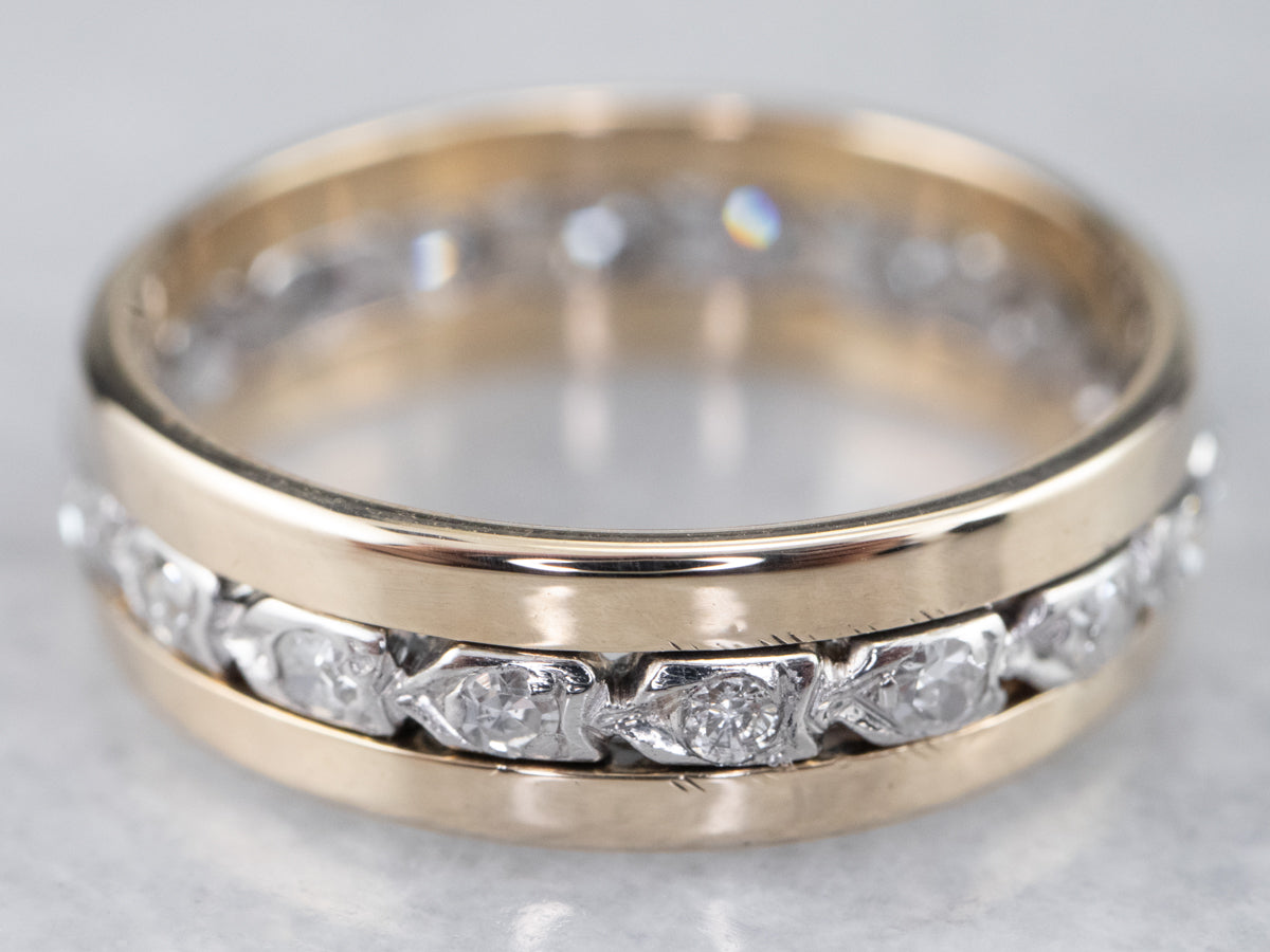 Two Tone Gold Diamond Eternity Band