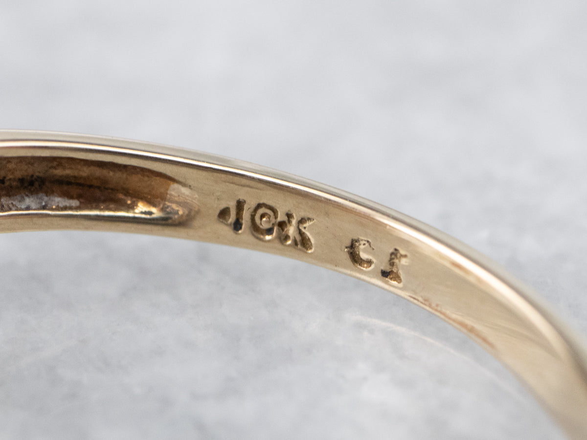 Gold Sapphire and Diamond Bypass Ring