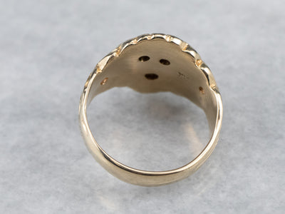 Unisex Gold Diamond Lion Head Ring
