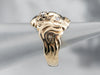 Unisex Gold Diamond Lion Head Ring