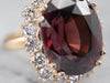 Rhodolite Garnet and Diamond Halo Ring