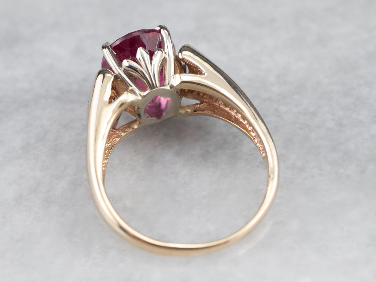 Rubellite Tourmaline and Diamond Cocktail Ring