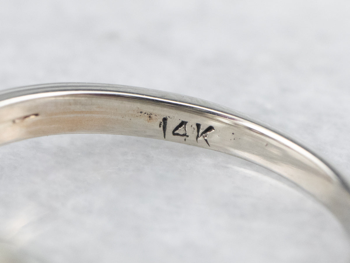 Aquamarine White Gold Solitaire Ring