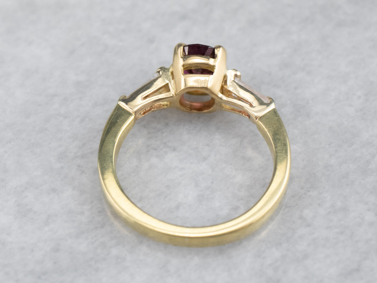 18K Ruby and Diamond Engagement Ring