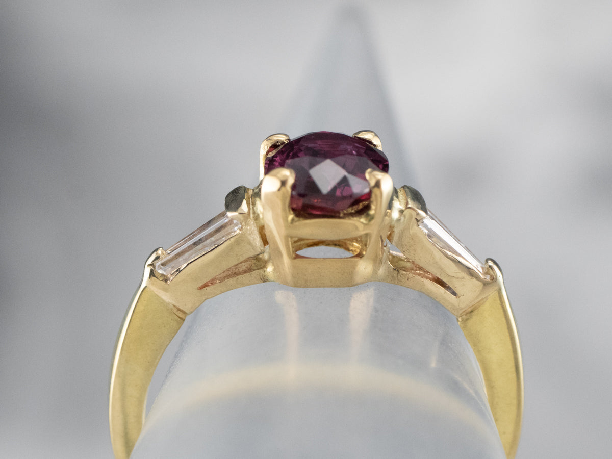 18K Ruby and Diamond Engagement Ring