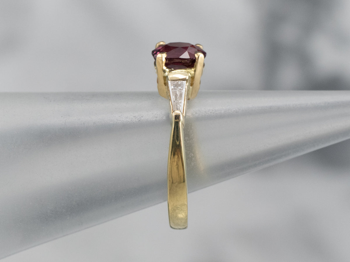 18K Ruby and Diamond Engagement Ring