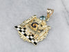 Masonic Medallion Pendant With Blue Zircon
