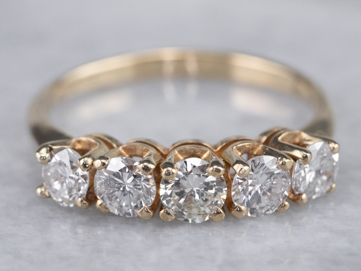 Diamond and Gold Wedding Band