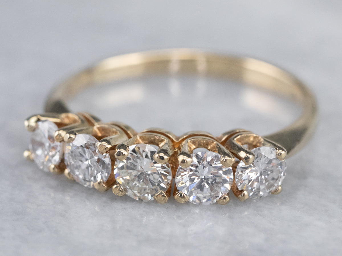 Diamond and Gold Wedding Band