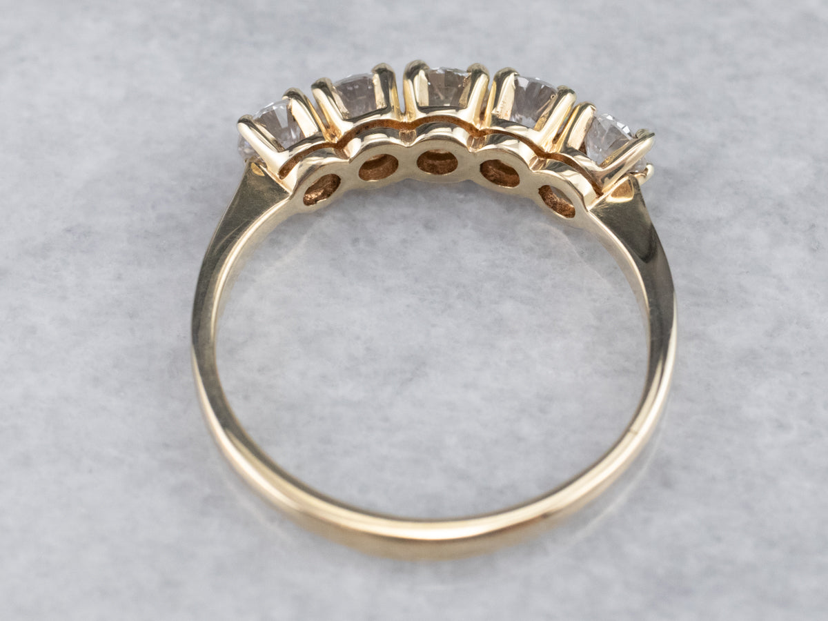 Diamond and Gold Wedding Band