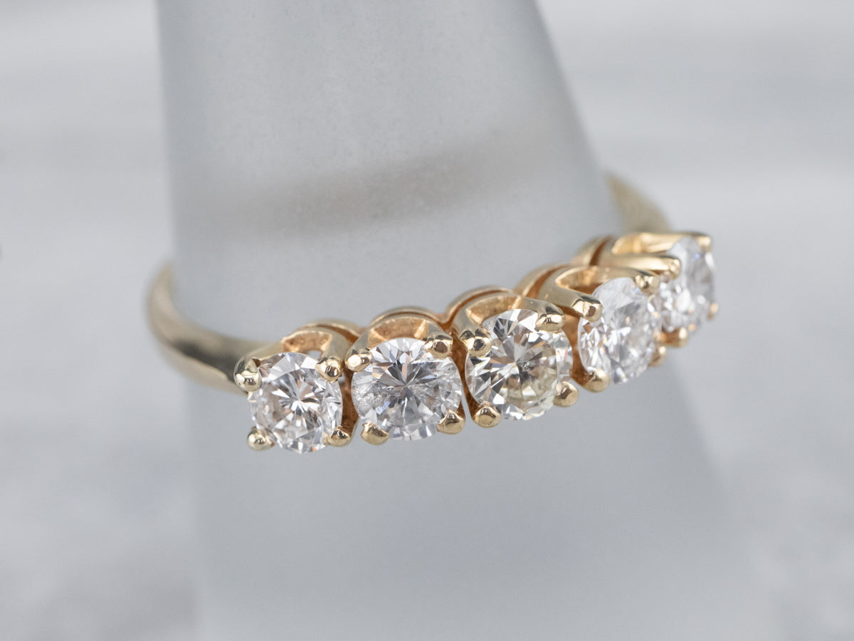 Diamond and Gold Wedding Band