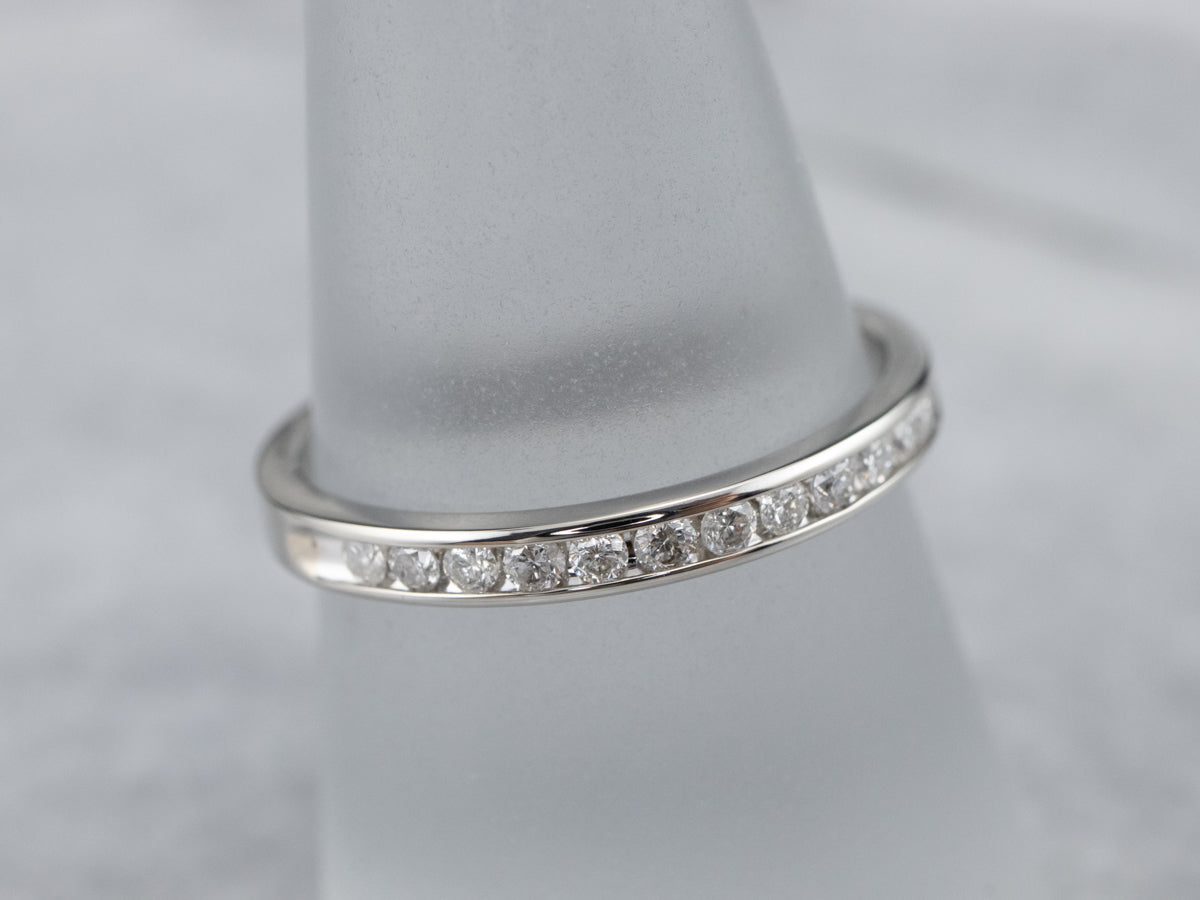 White Gold Channel Set Diamond Band