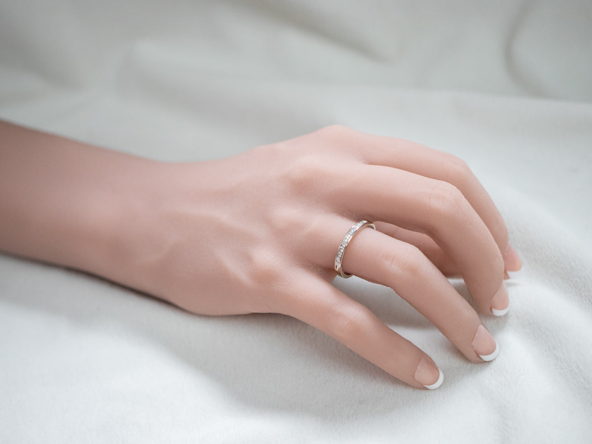 White Gold Channel Set Diamond Band