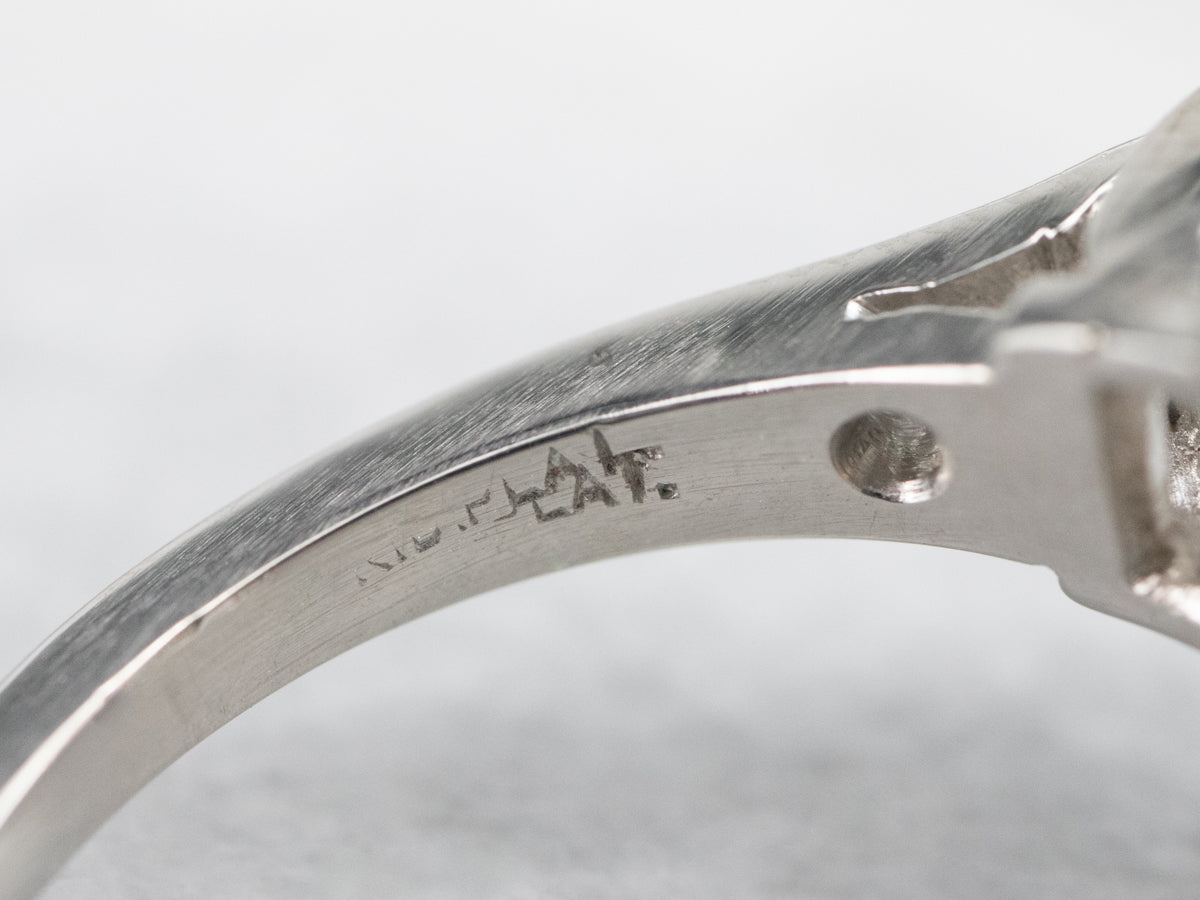 Stunning Platinum and Gold Rose Diamond Engagement Ring