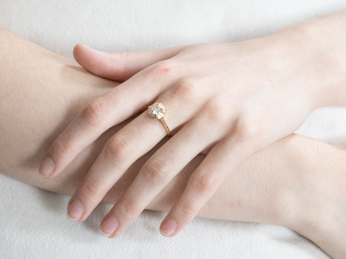 Vintage Champagne Diamond Engagement Ring