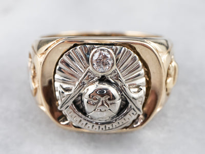Real 14kt Two-tone AA Diamond AA Diamond men's masonic Ring Size: 10; for  Adults and Teens; for Women and Men - Walmart.com