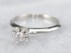 Orange Blossom Floral Diamond Halo Engagement Ring