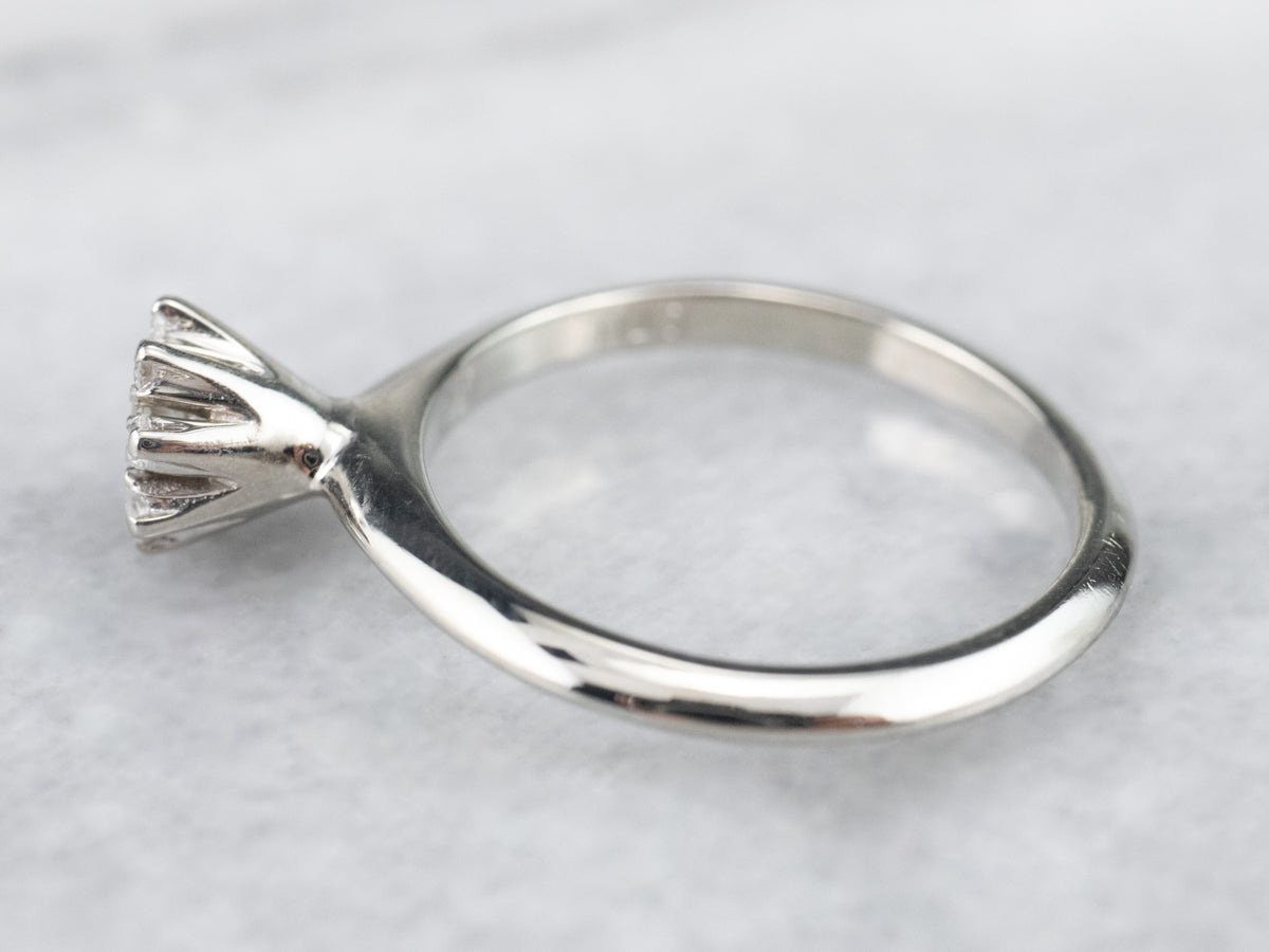 Orange Blossom Floral Diamond Halo Engagement Ring