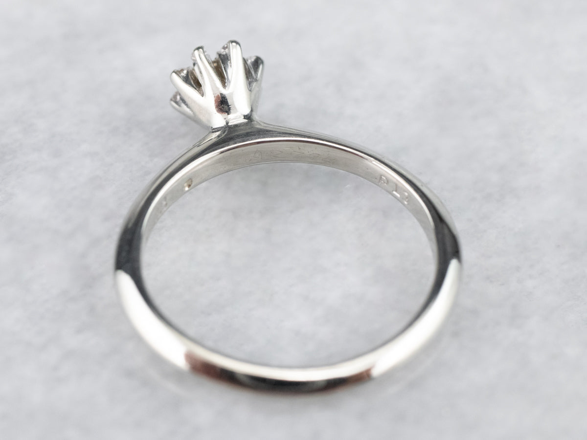 Orange Blossom Floral Diamond Halo Engagement Ring