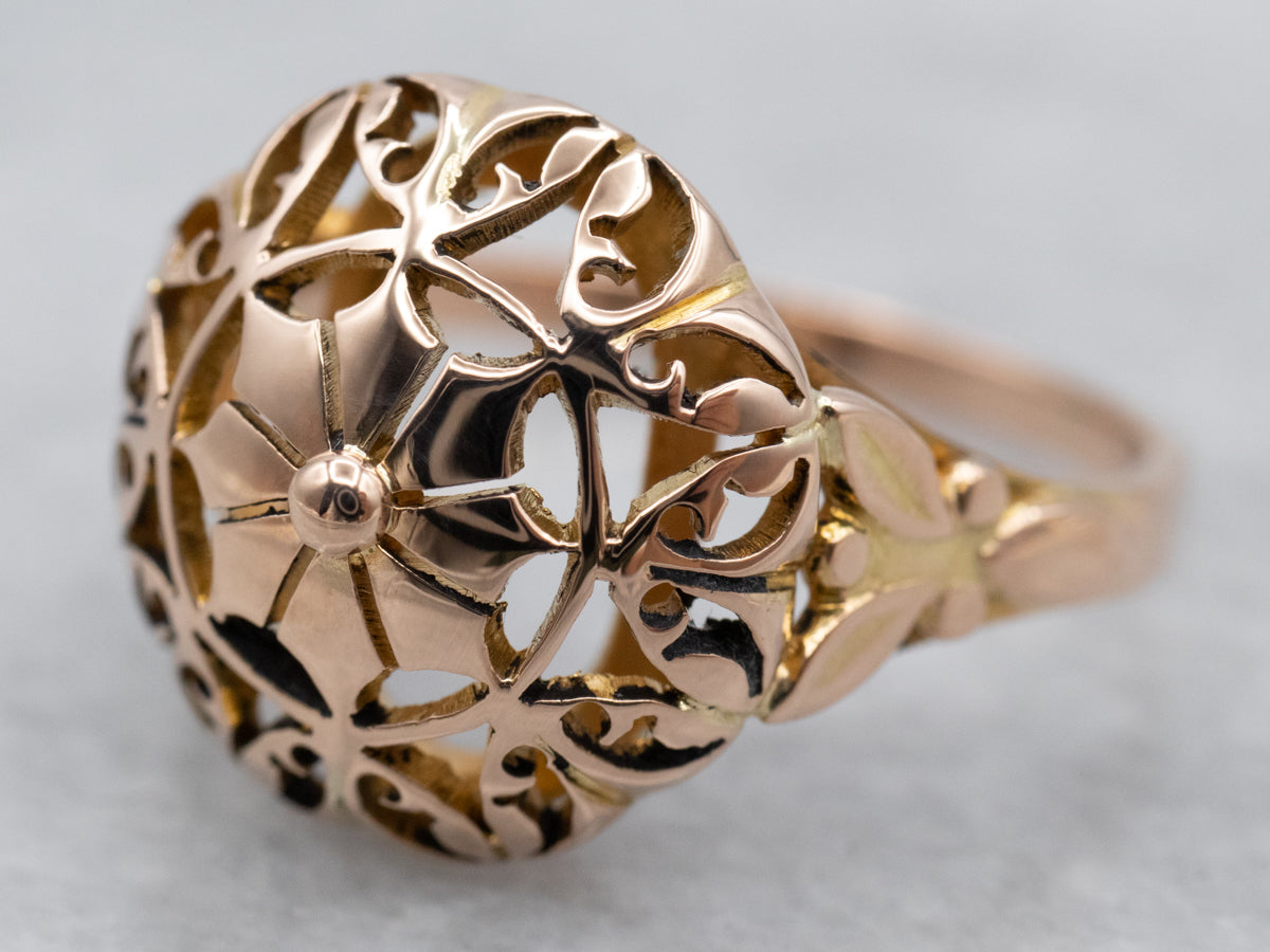 Gold Filigree Mandala Ring