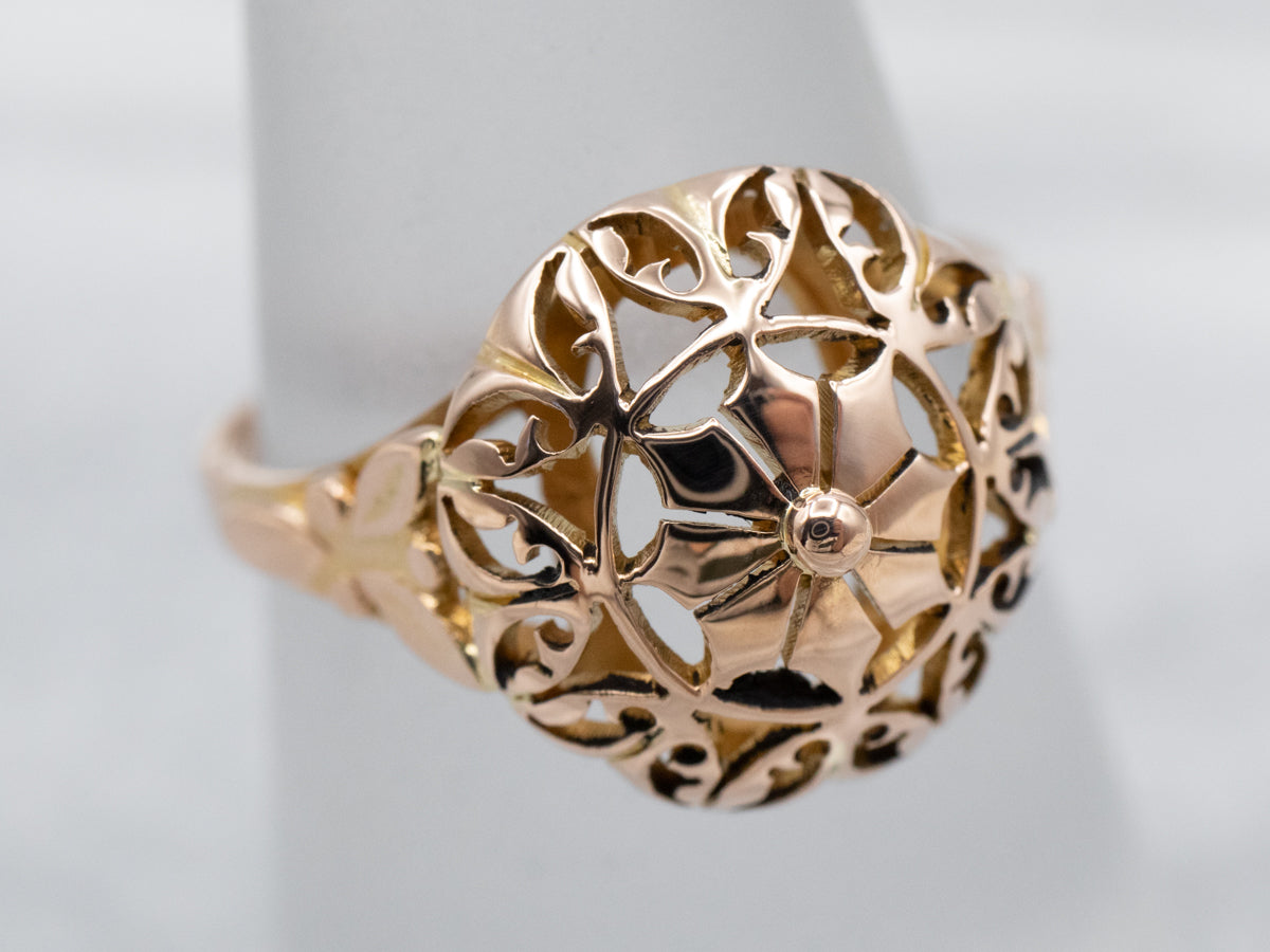 Gold Filigree Mandala Ring
