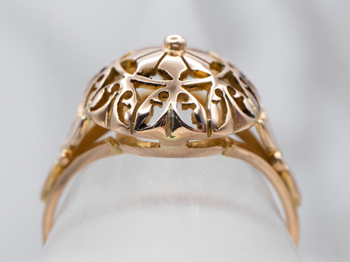 Gold Filigree Mandala Ring