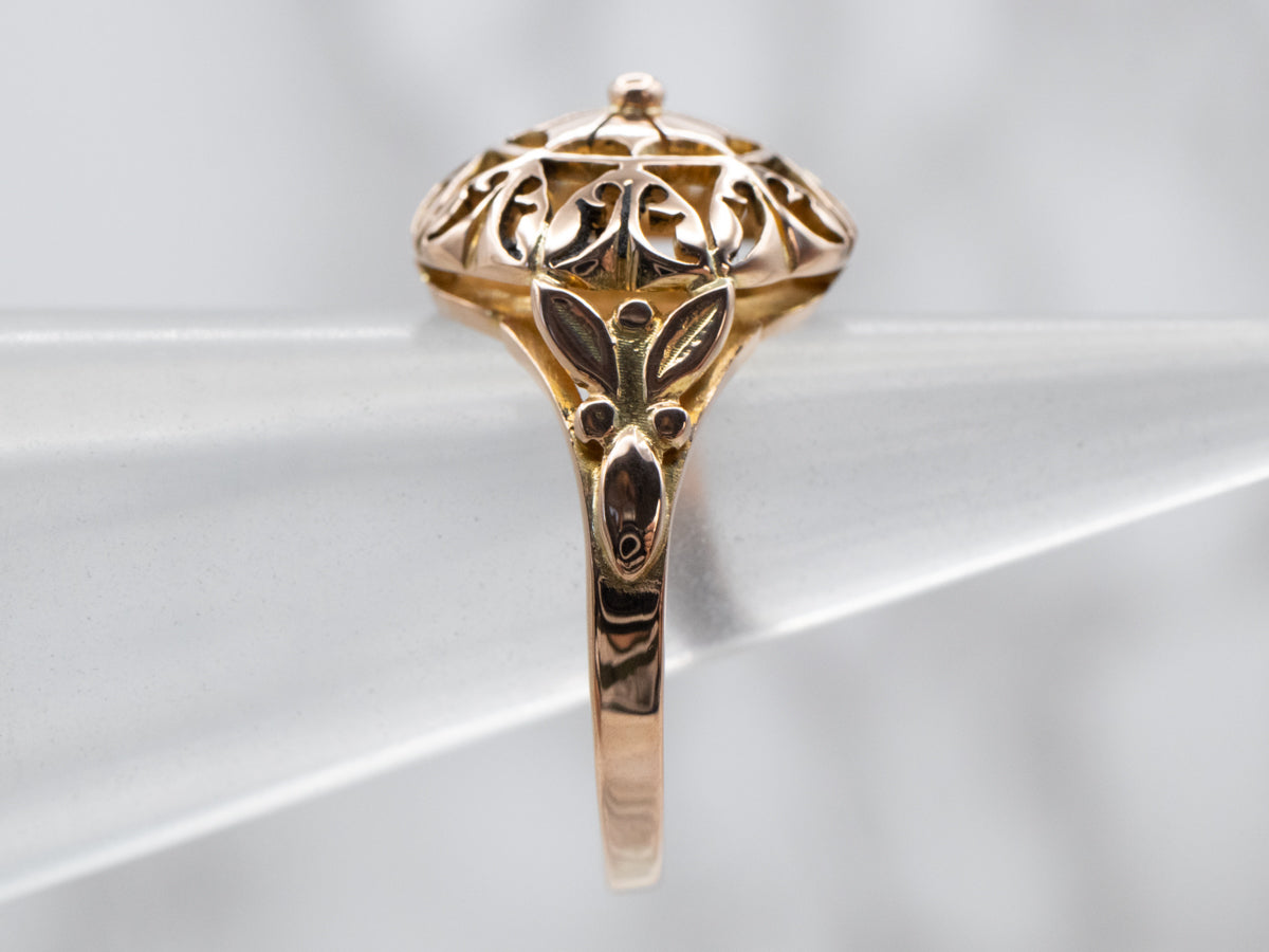 Gold Filigree Mandala Ring