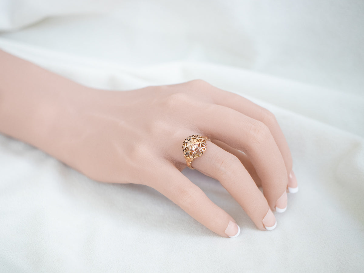 Gold Filigree Mandala Ring