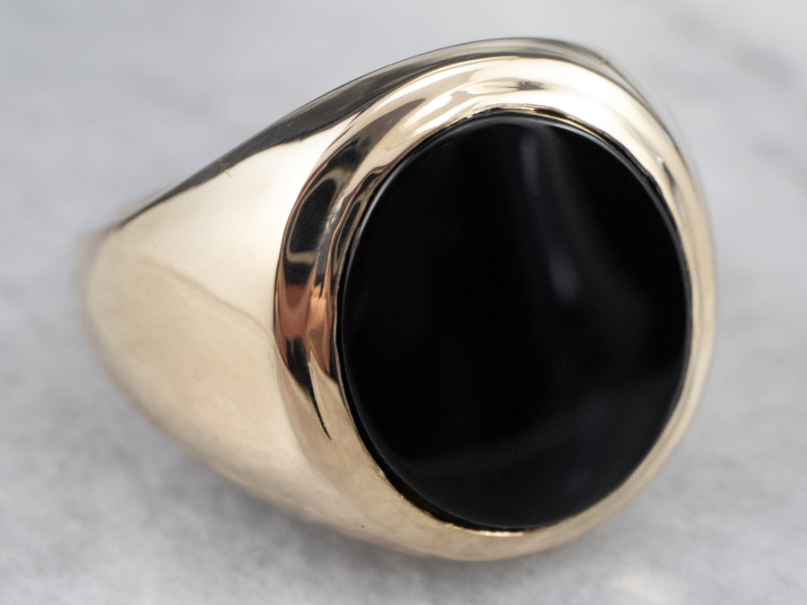 Men's Vintage Onyx and Gold Ring