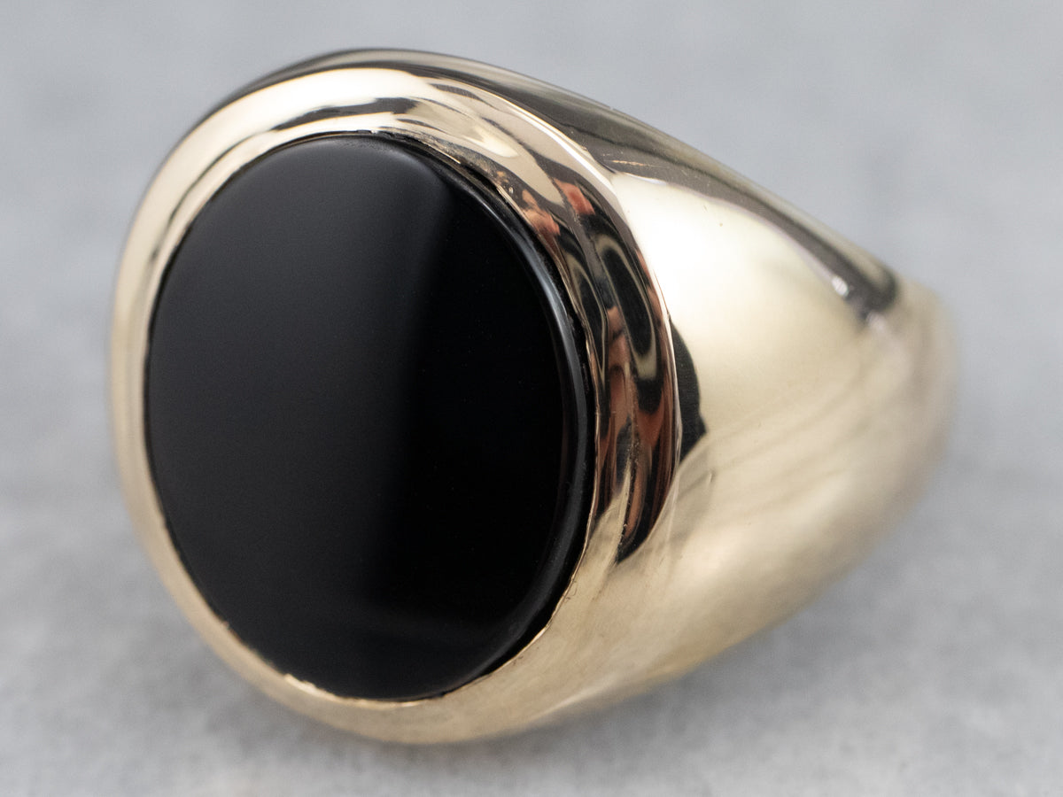 Men's Vintage Onyx and Gold Ring