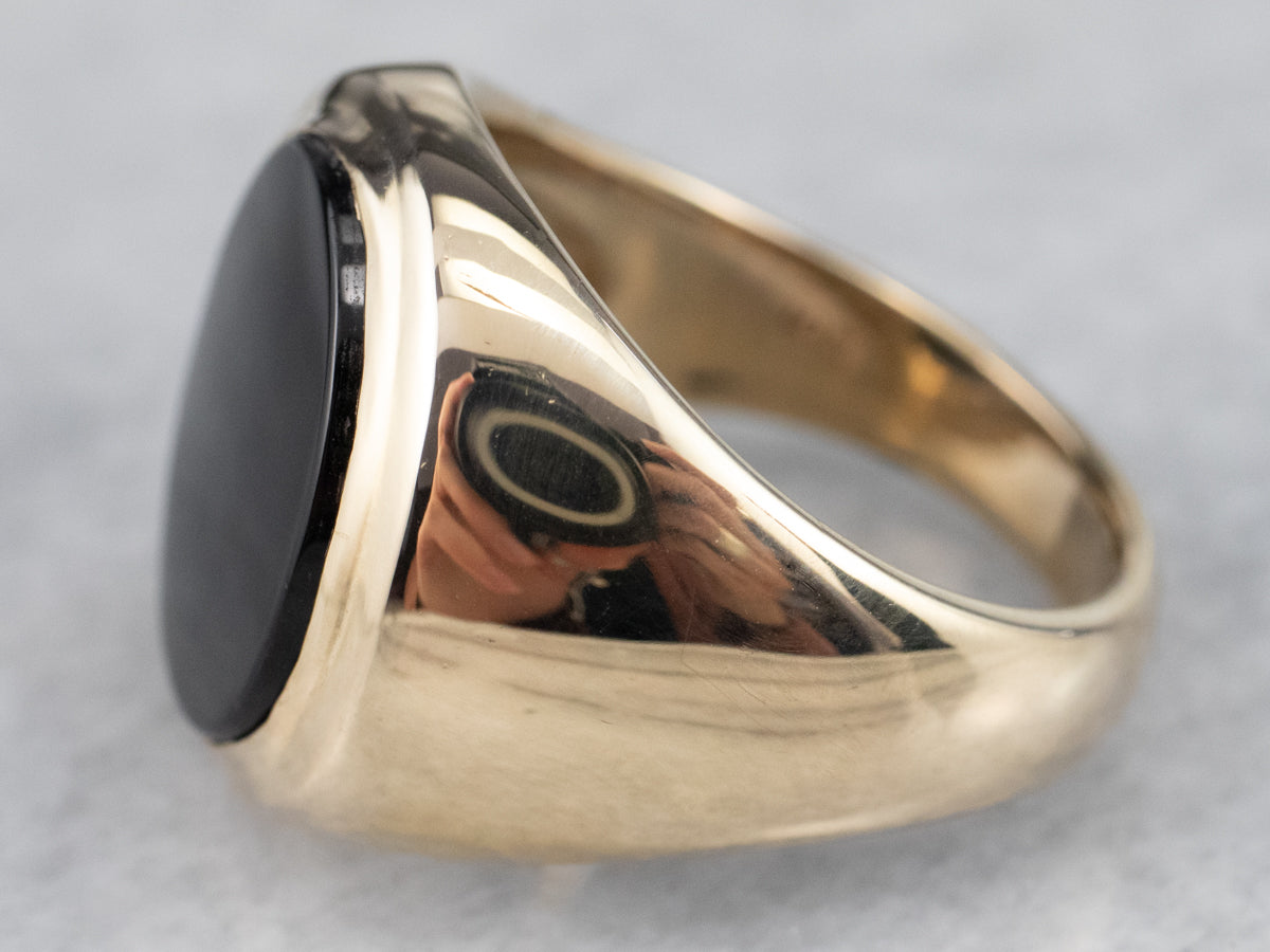 Men's Vintage Onyx and Gold Ring