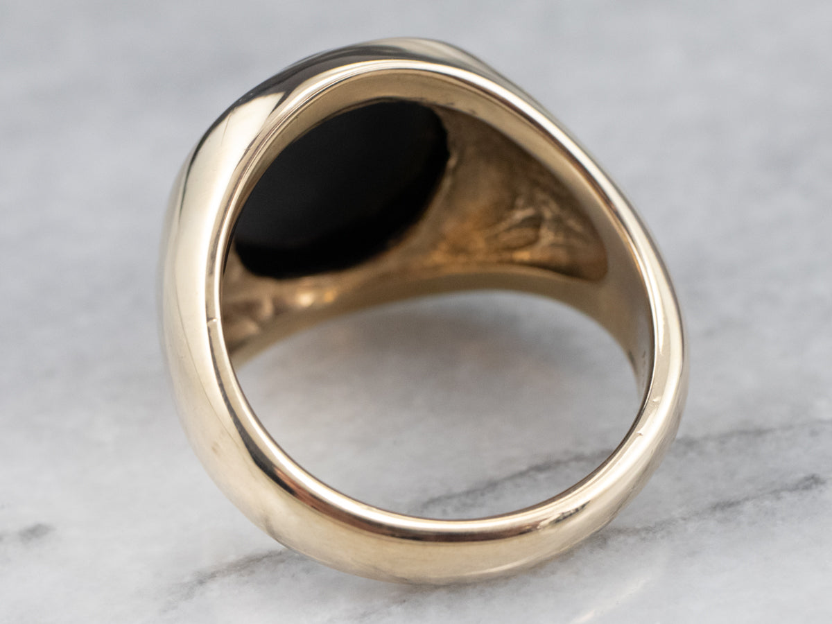 Men's Vintage Onyx and Gold Ring