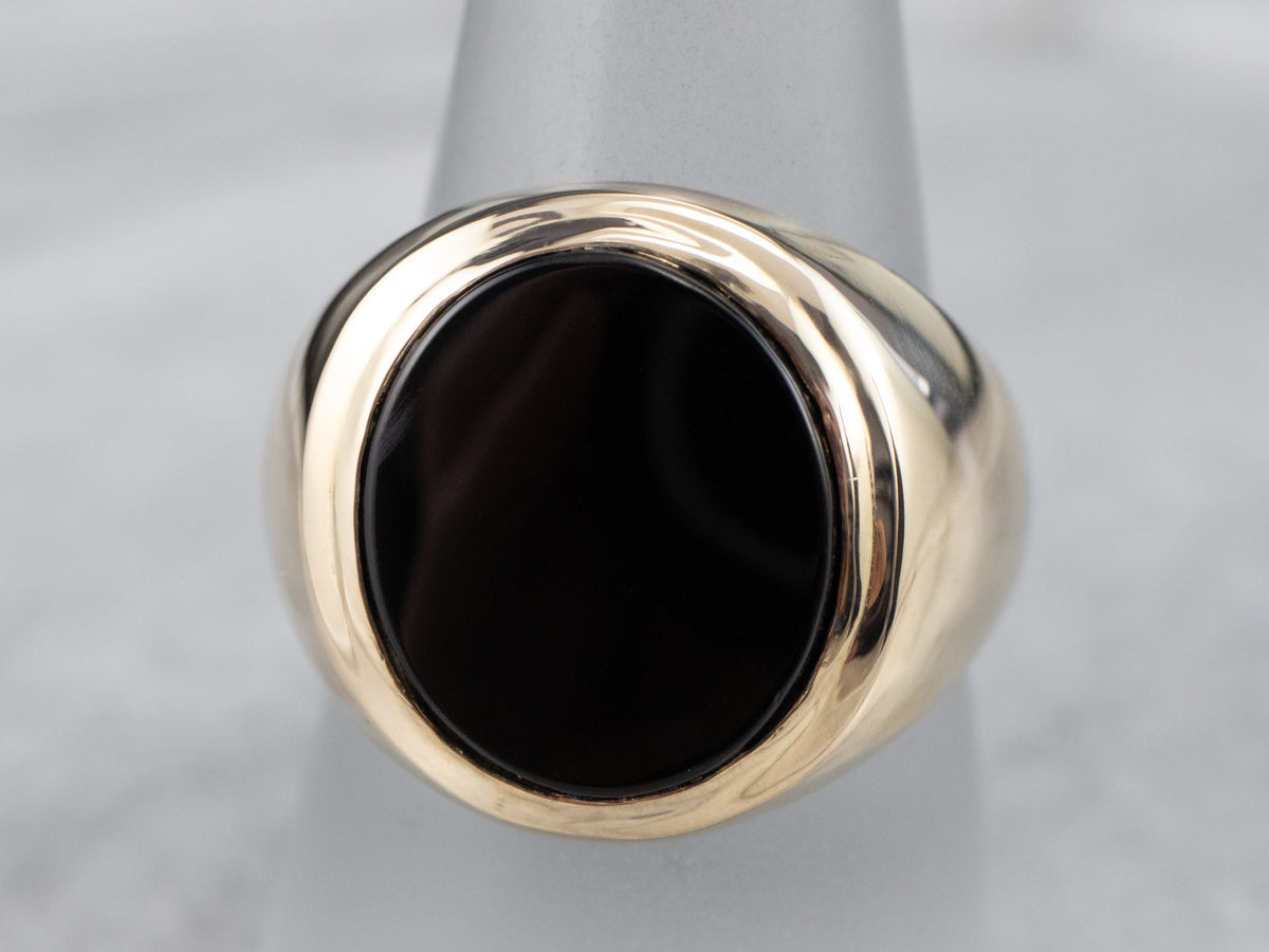 Men's Vintage Onyx and Gold Ring
