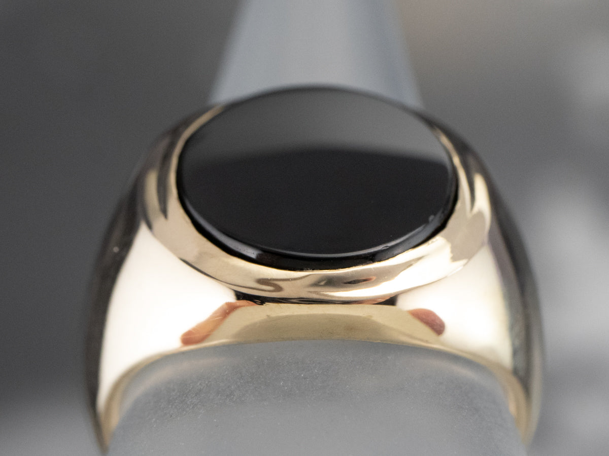 Men's Vintage Onyx and Gold Ring