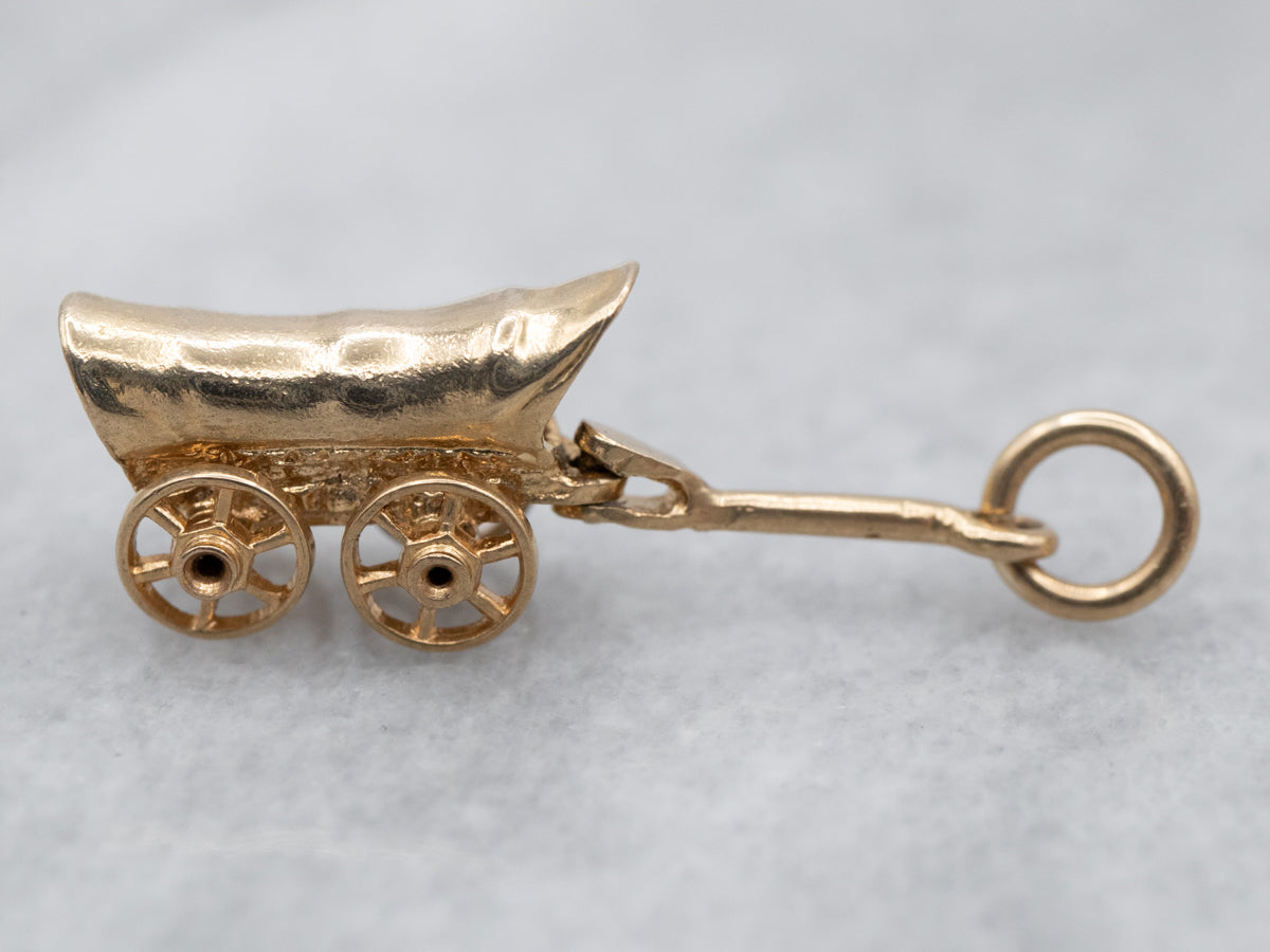 Westward HO! Vintage Covered Wagon Charm