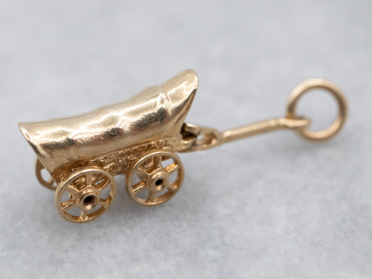 Westward HO! Vintage Covered Wagon Charm