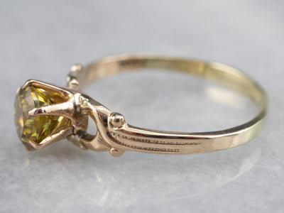Victorian Mali Garnet Solitaire Ring
