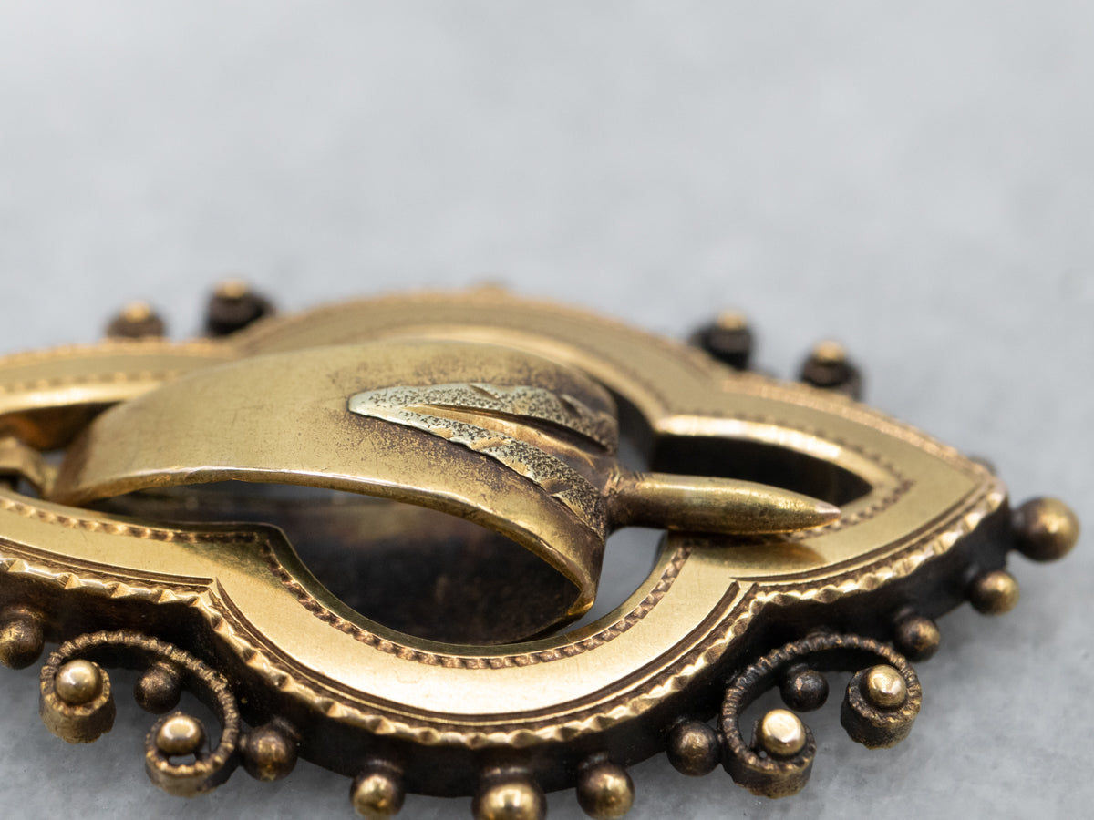 Etruscan Revival Gold Drop Earrings