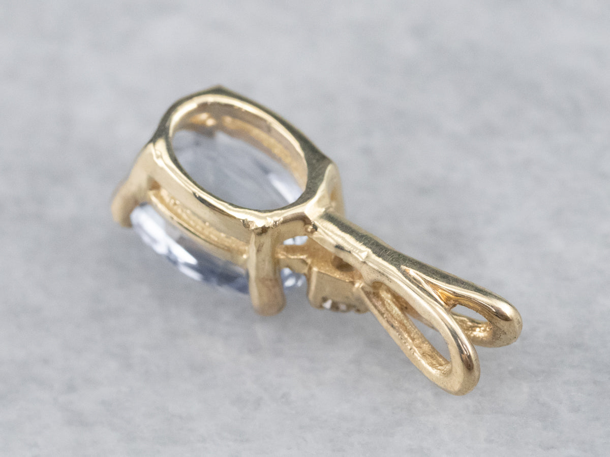 Pale Blue Sapphire and Diamond Pendant