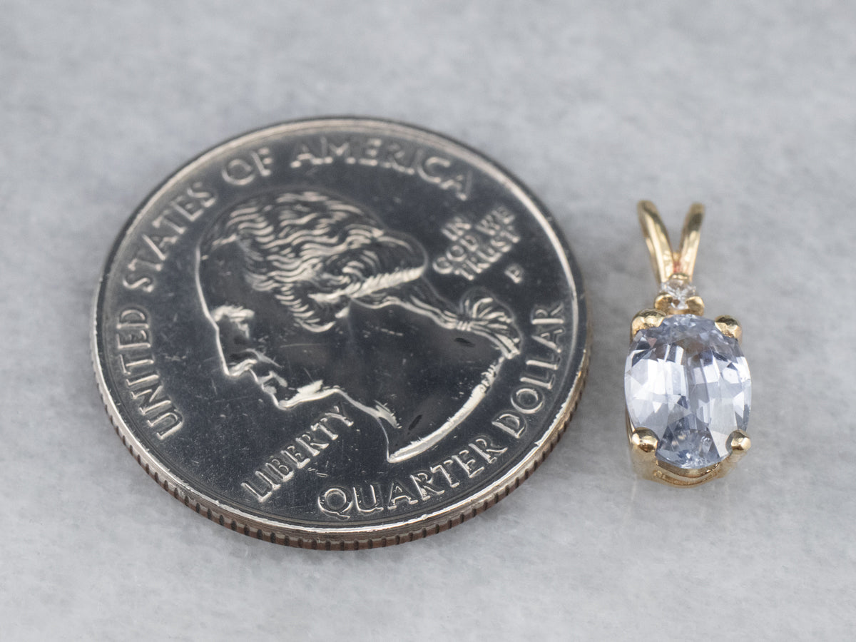 Pale Blue Sapphire and Diamond Pendant